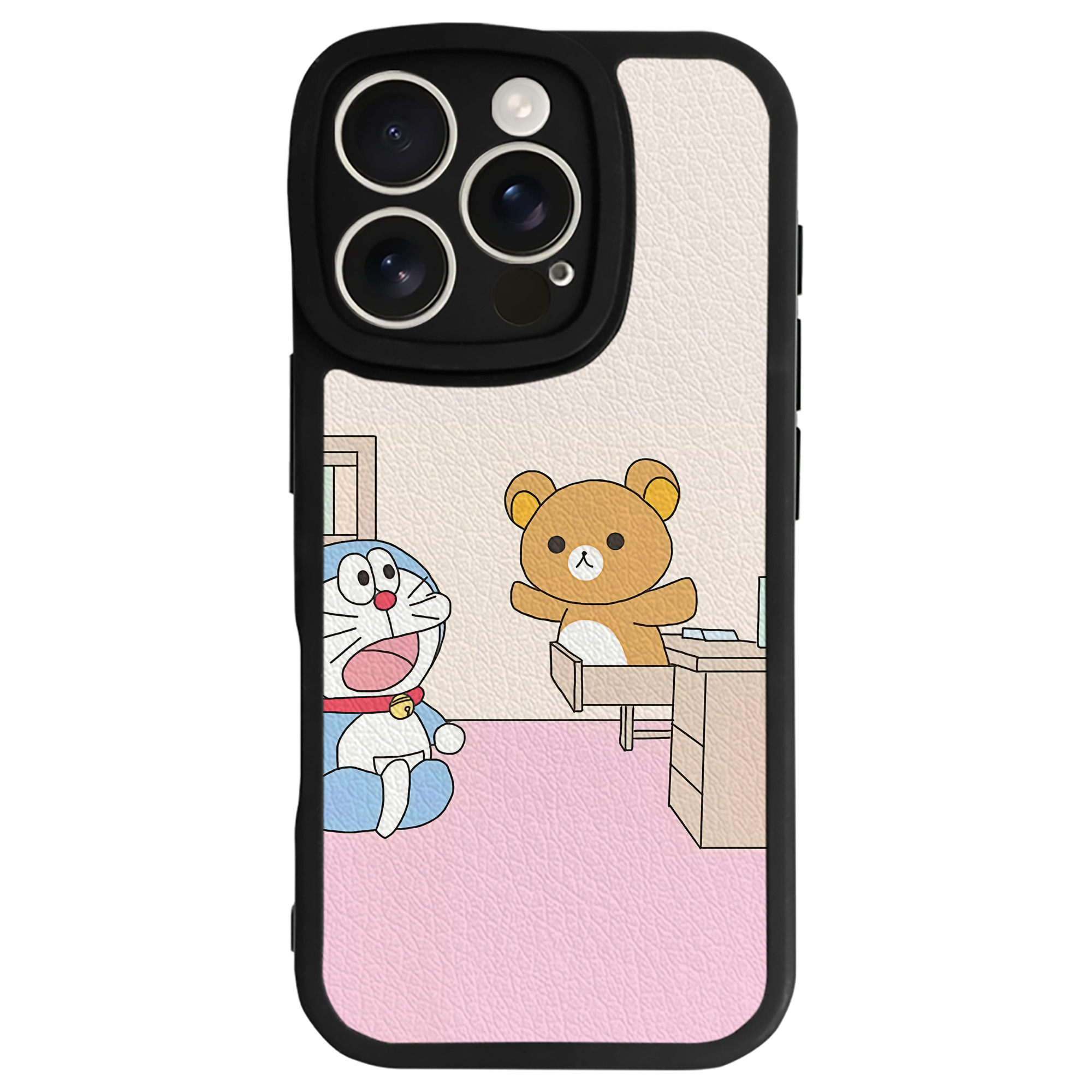 （画像用） ドラえもん Doraemon 【iPhone 16シリーズ対応】シリコンスマホケース（レザー調） 材質：シリコン